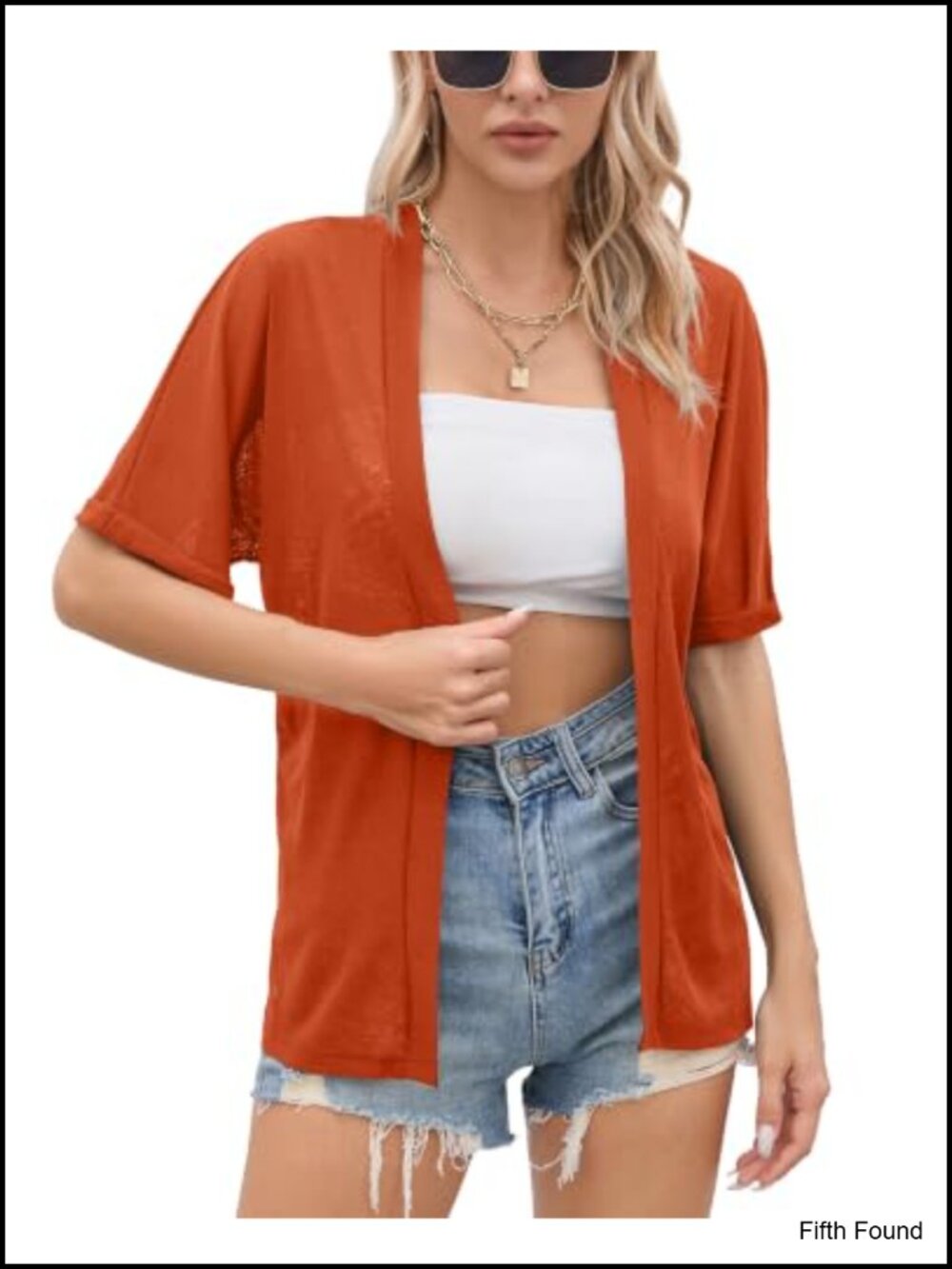Women's Lightweight Open Front Cardigan Short Sleeve Loose Fit Summer Top
